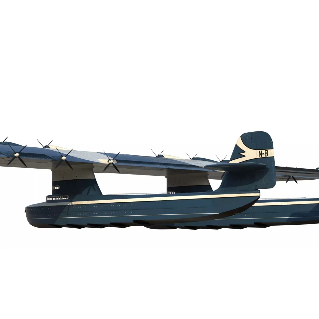 Transatlantic Flying Boat 3D Model – Historic Aircraft, FBX, PBR Textures - View 14