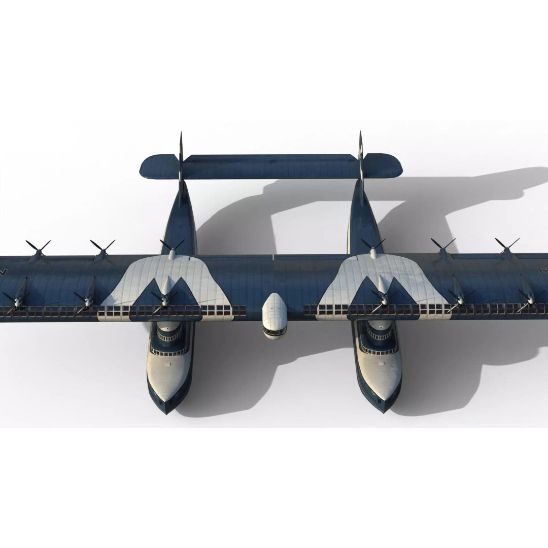 Transatlantic Flying Boat 3D Model – Historic Aircraft, FBX, PBR Textures - View 16