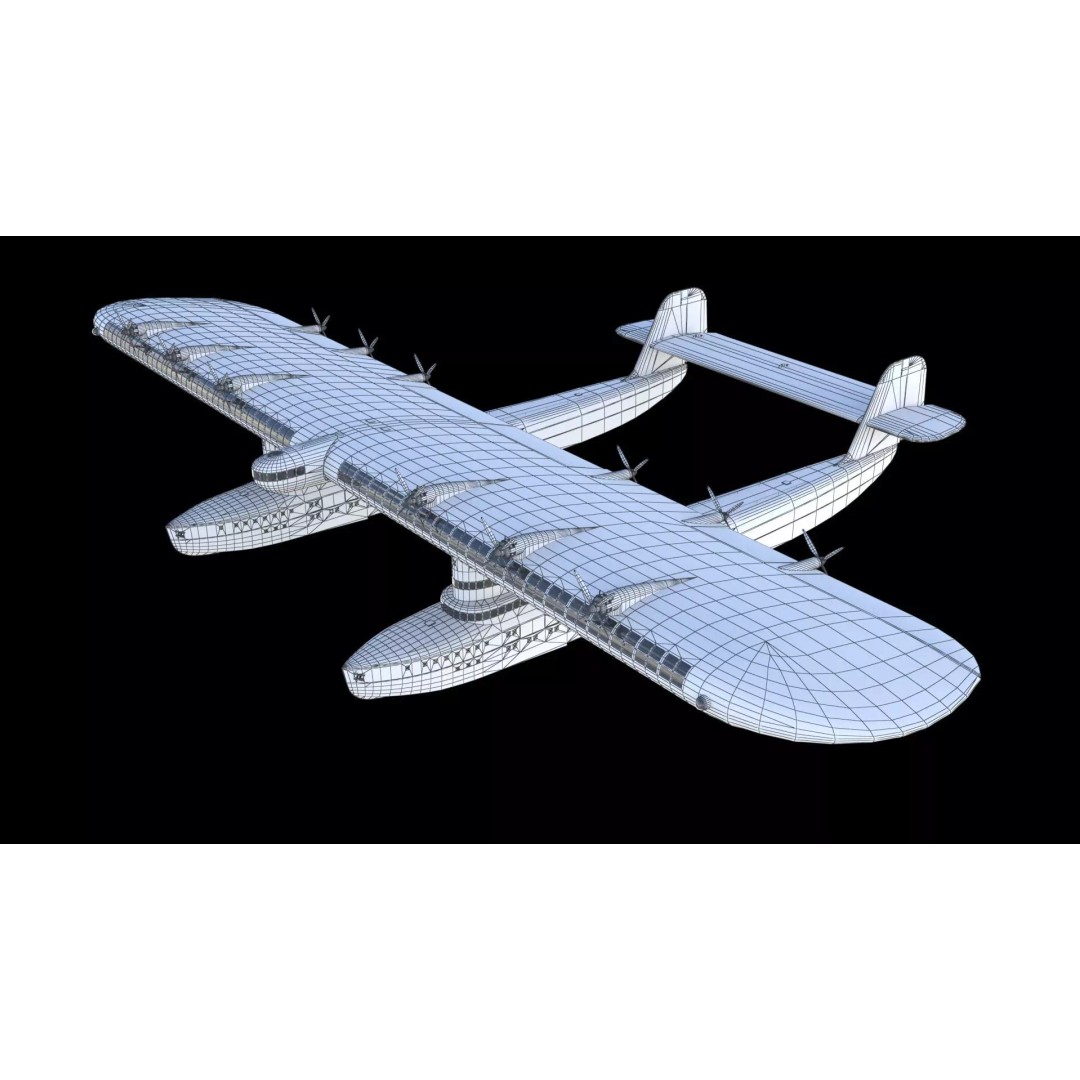Transatlantic Flying Boat 3D Model – Historic Aircraft, FBX, PBR Textures - View 21