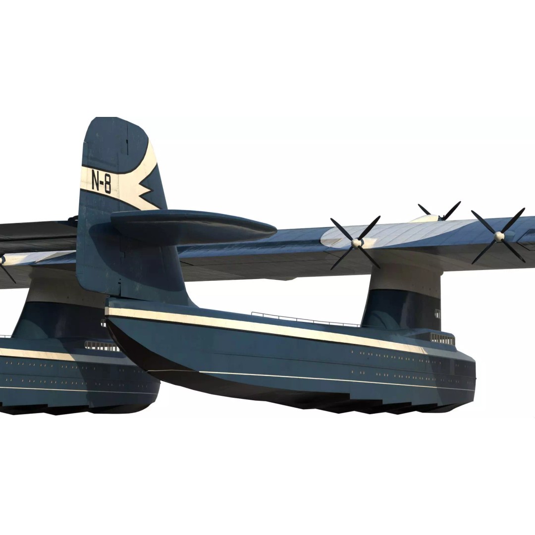 Transatlantic Flying Boat 3D Model – Historic Aircraft, FBX, PBR Textures - View 5
