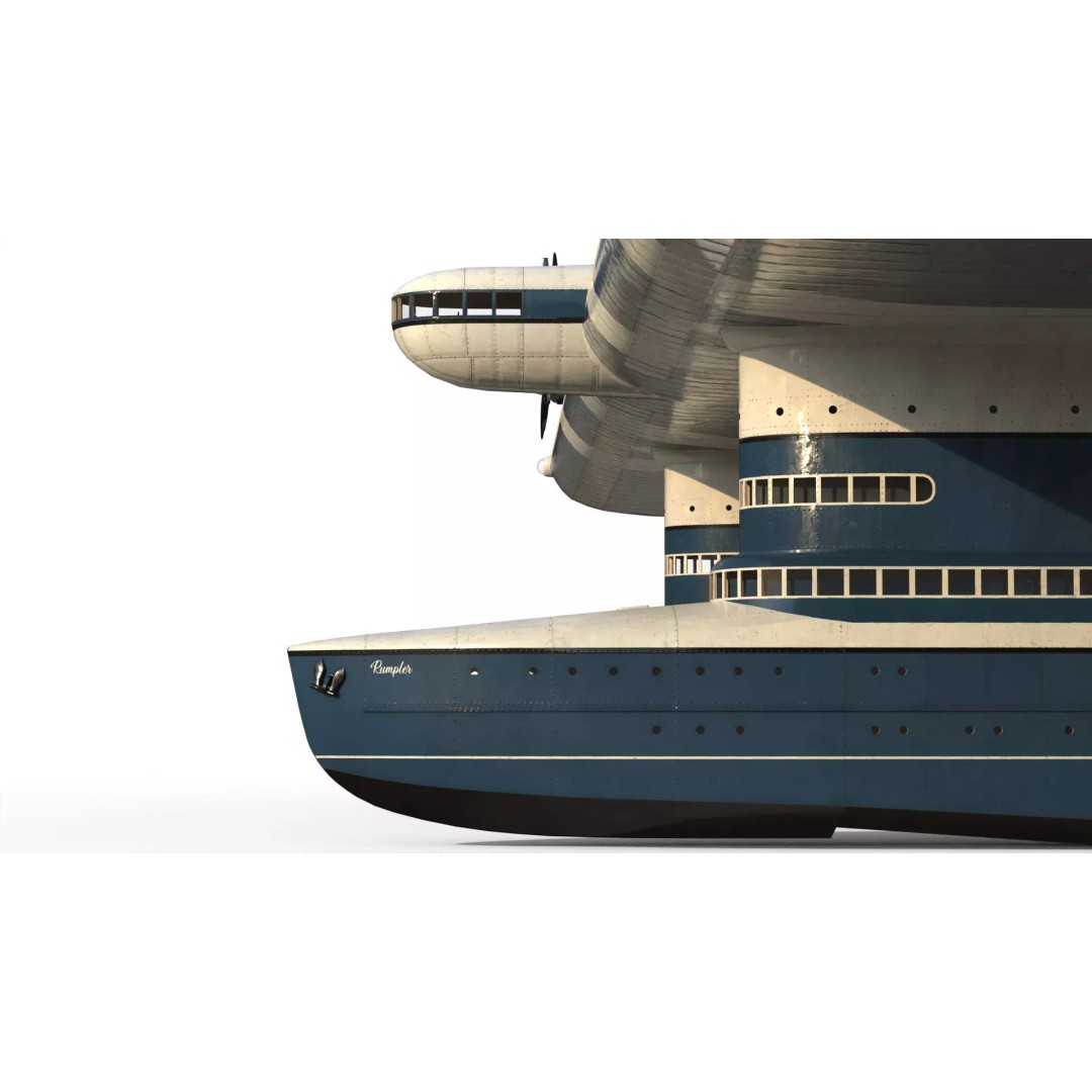 Transatlantic Flying Boat 3D Model – Historic Aircraft, FBX, PBR Textures - View 6