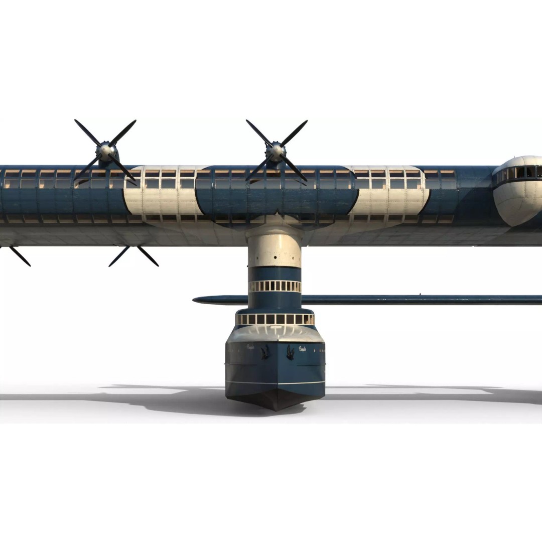 Transatlantic Flying Boat 3D Model – Historic Aircraft, FBX, PBR Textures - View 7