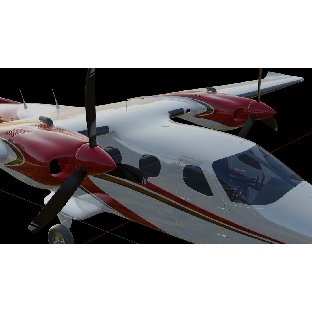 Tecnam P2012 STOL 3D Model – High Poly Aircraft Asset, FBX, OBJ - View 23