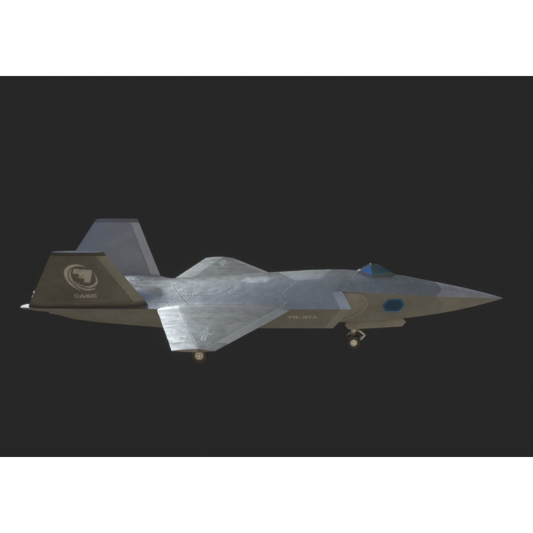 Chinese Air Force CASC FH97A UAV 3D Model – Low Poly PBR Game Asset, FBX - View 10