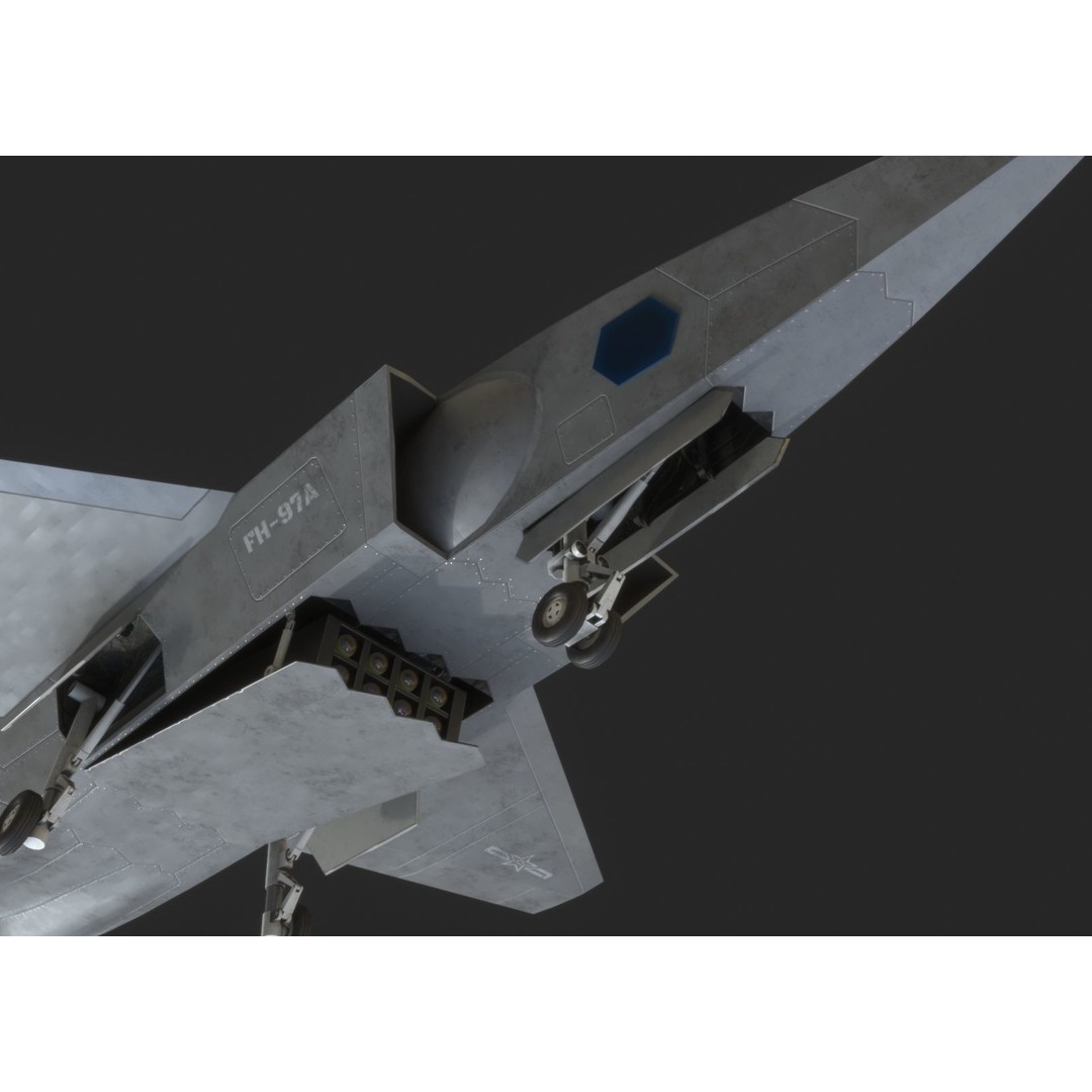 Chinese Air Force CASC FH97A UAV 3D Model – Low Poly PBR Game Asset, FBX - View 8
