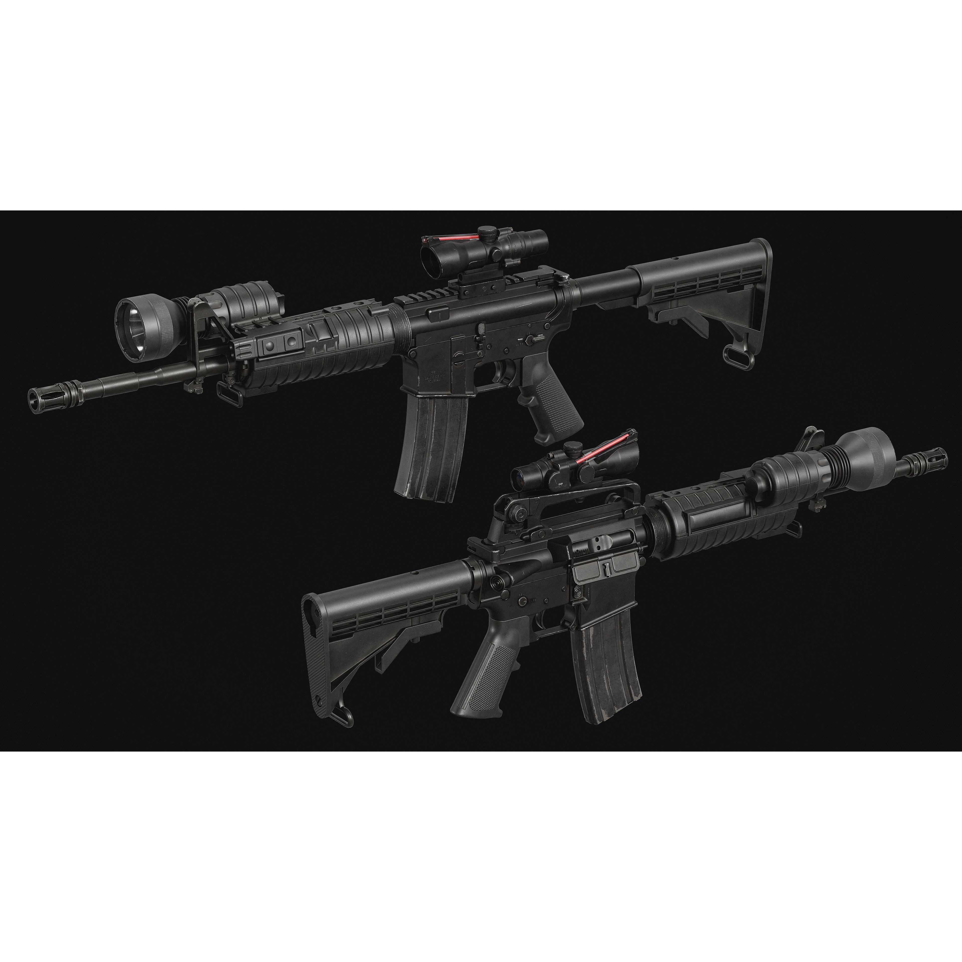M4-AR15 Rifle - Low-Poly Game-Ready 3D Model - View 10
