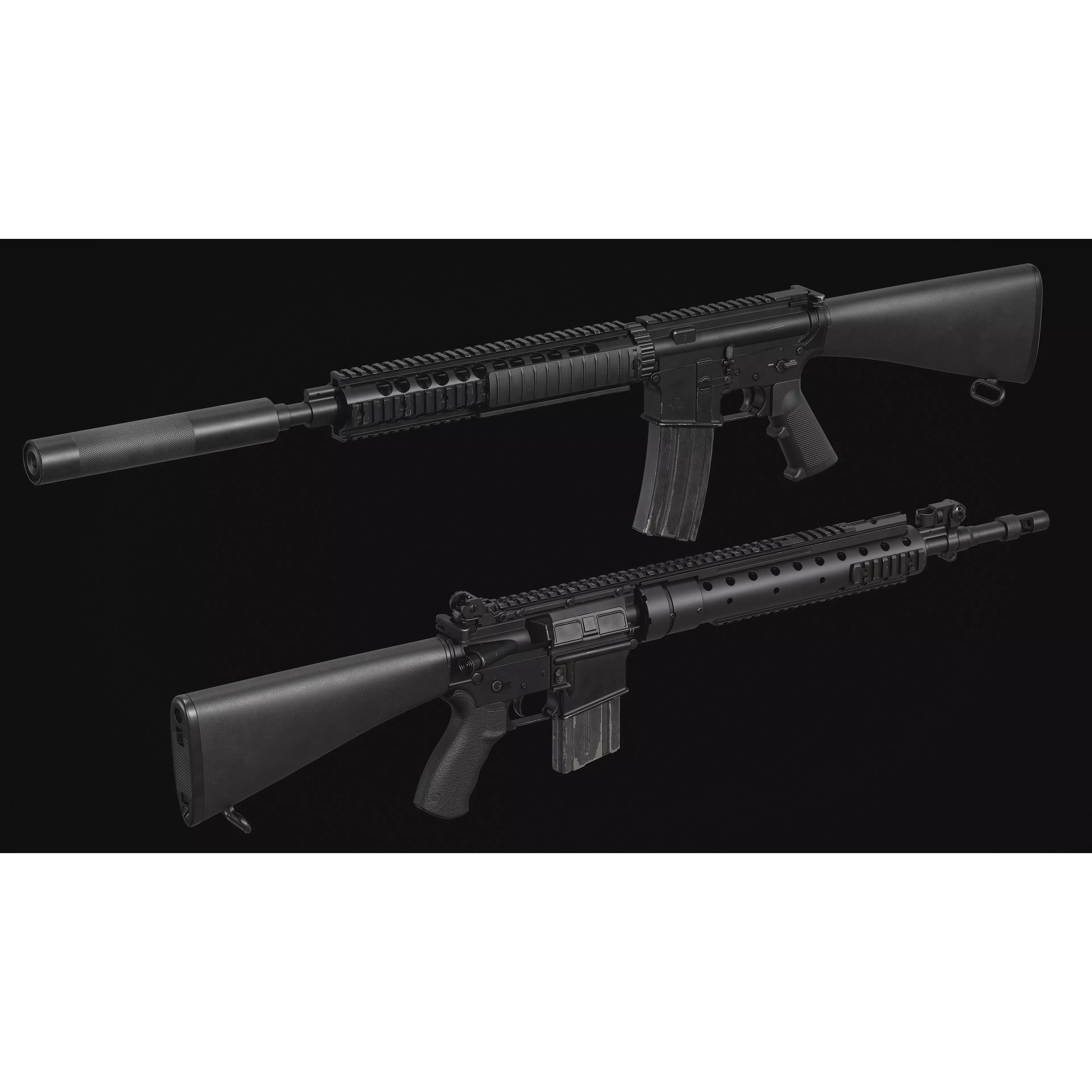 M4-AR15 Rifle - Low-Poly Game-Ready 3D Model - View 17