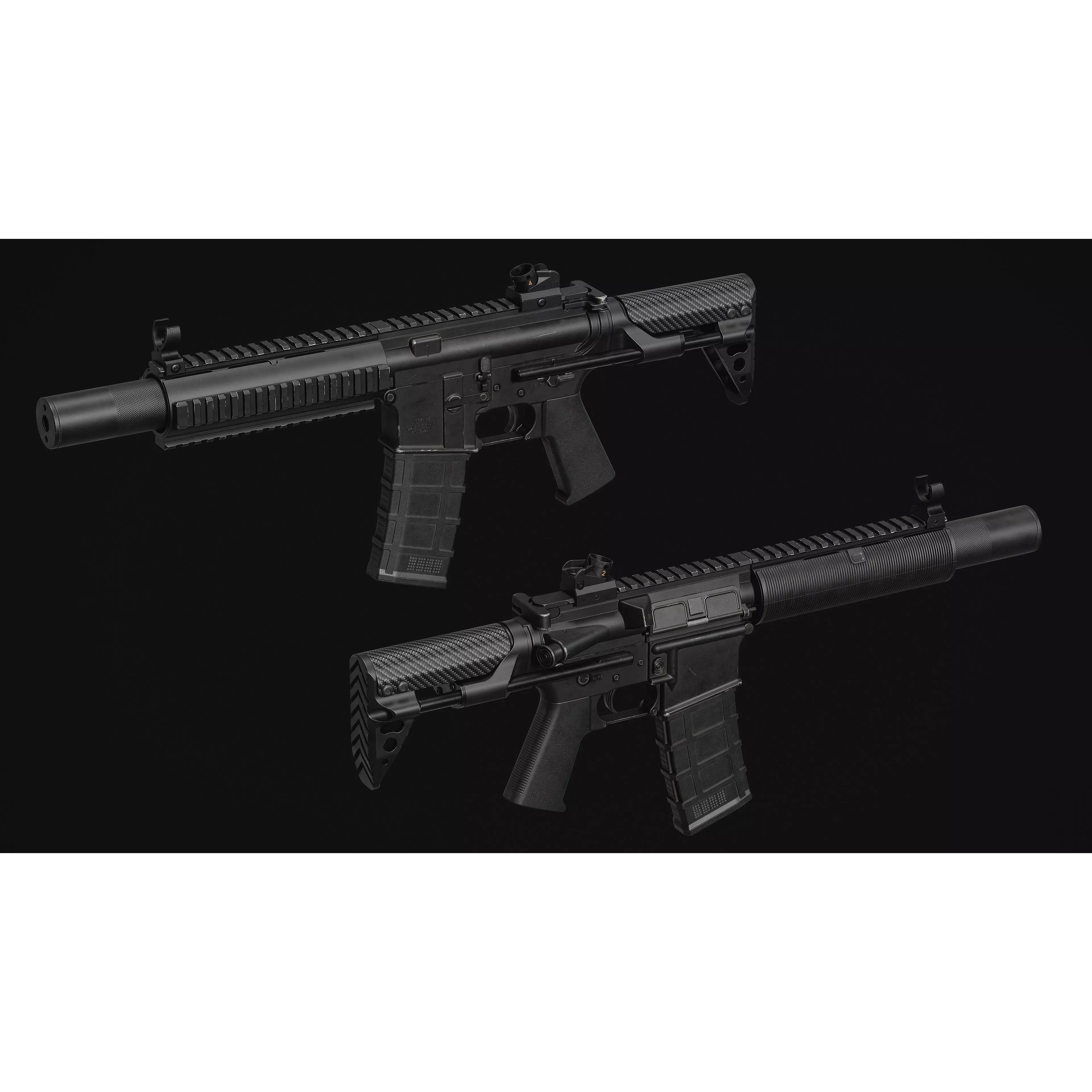 M4-AR15 Rifle - Low-Poly Game-Ready 3D Model - View 18