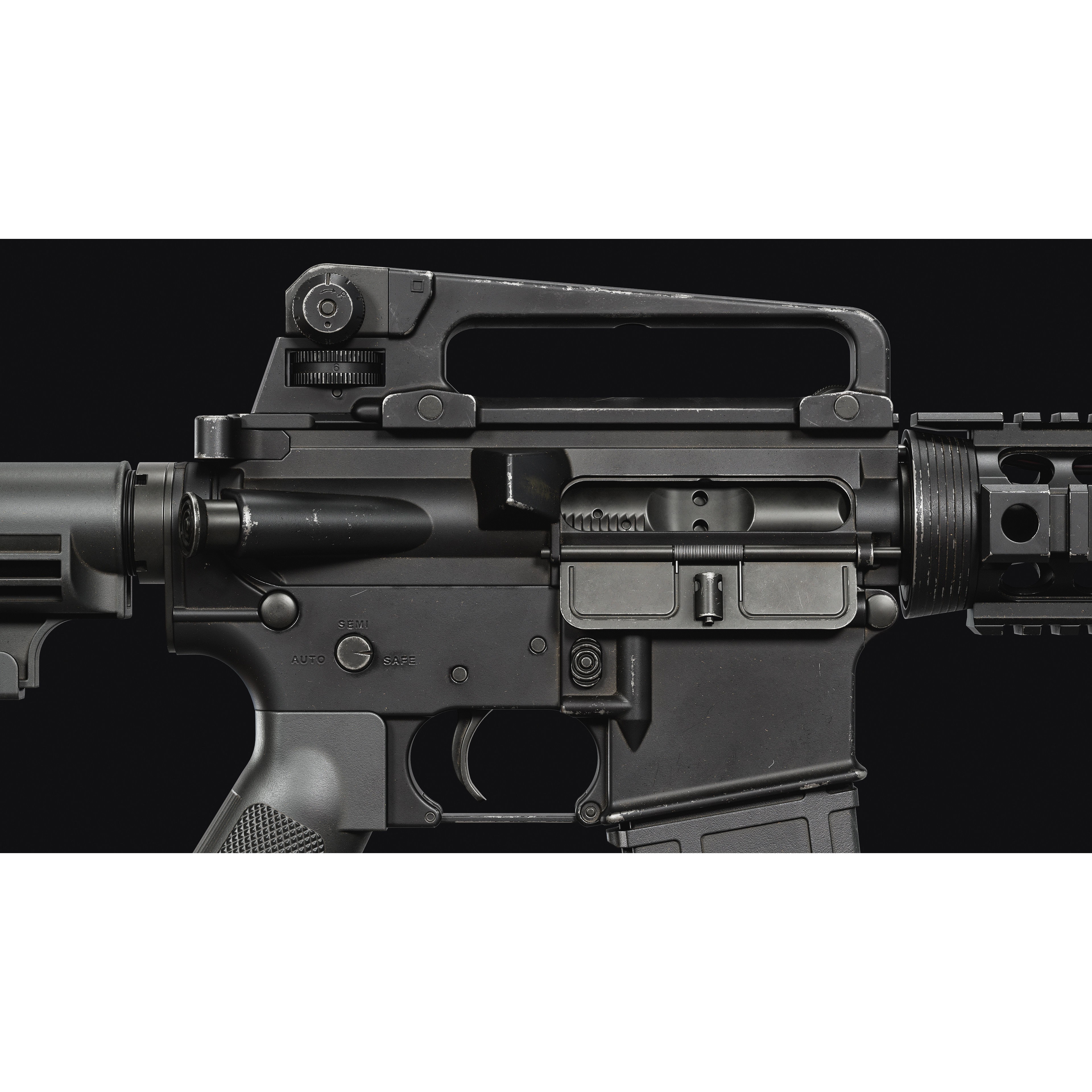 M4-AR15 Rifle - Low-Poly Game-Ready 3D Model - View 22