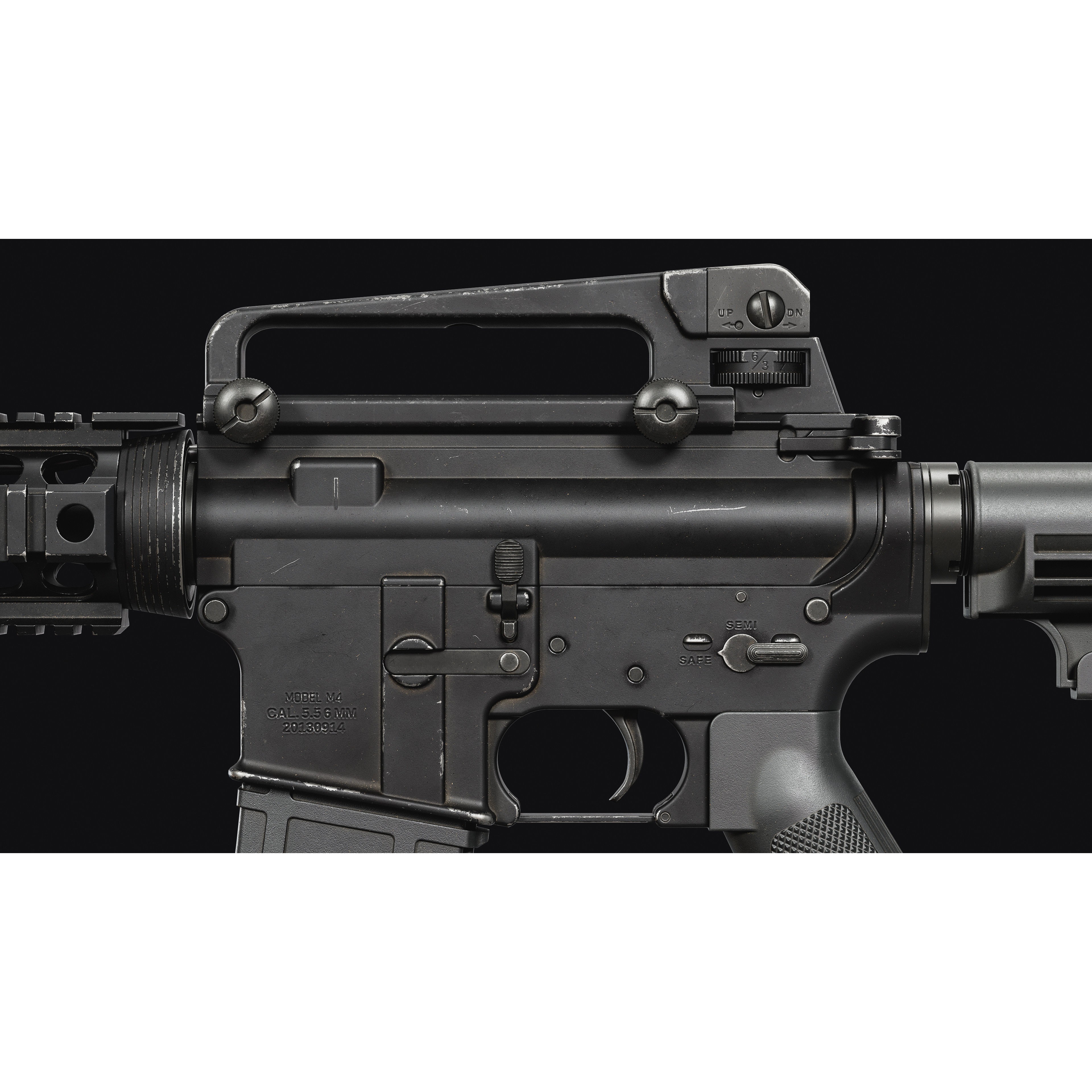 M4-AR15 Rifle - Low-Poly Game-Ready 3D Model - View 23