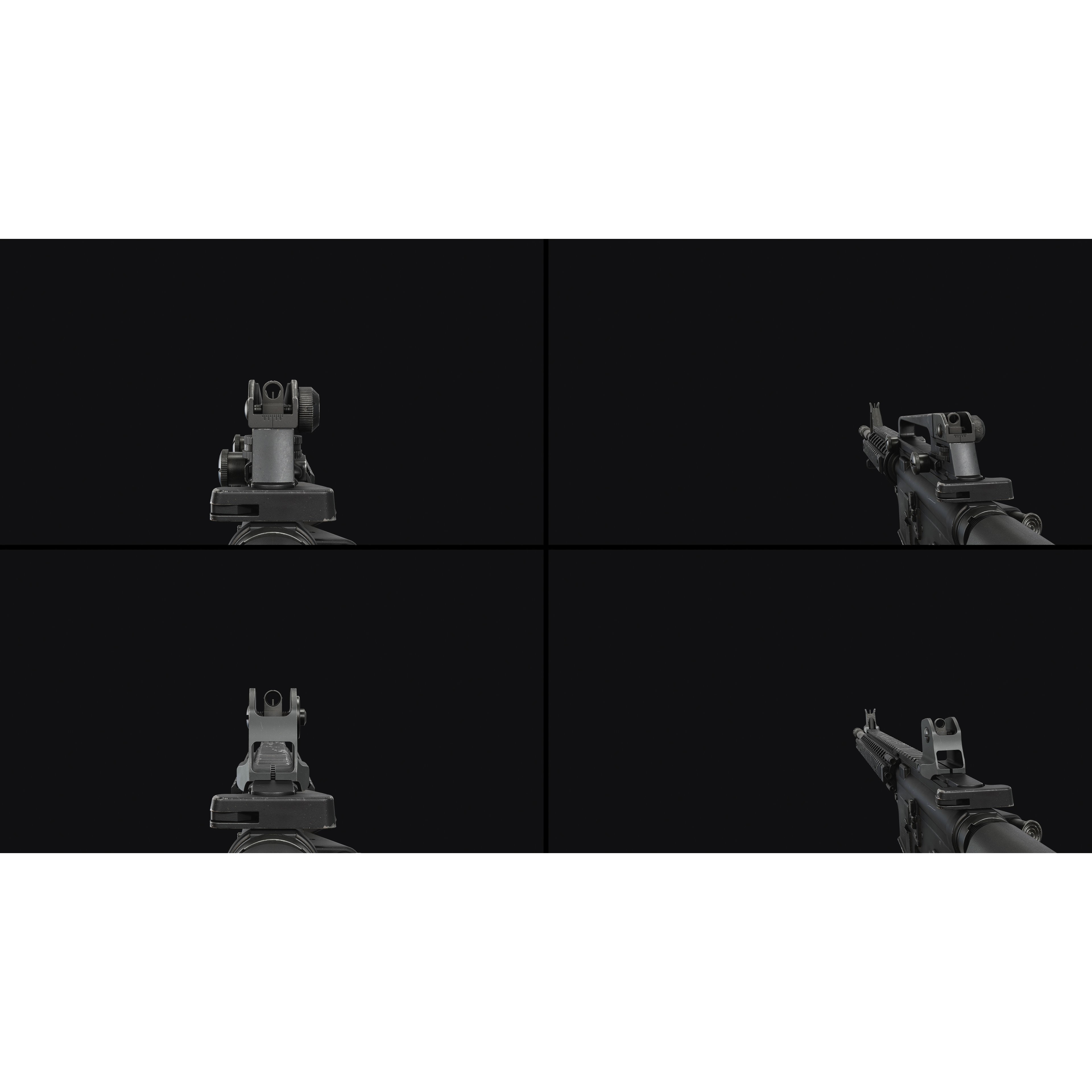 M4-AR15 Rifle - Low-Poly Game-Ready 3D Model - View 24