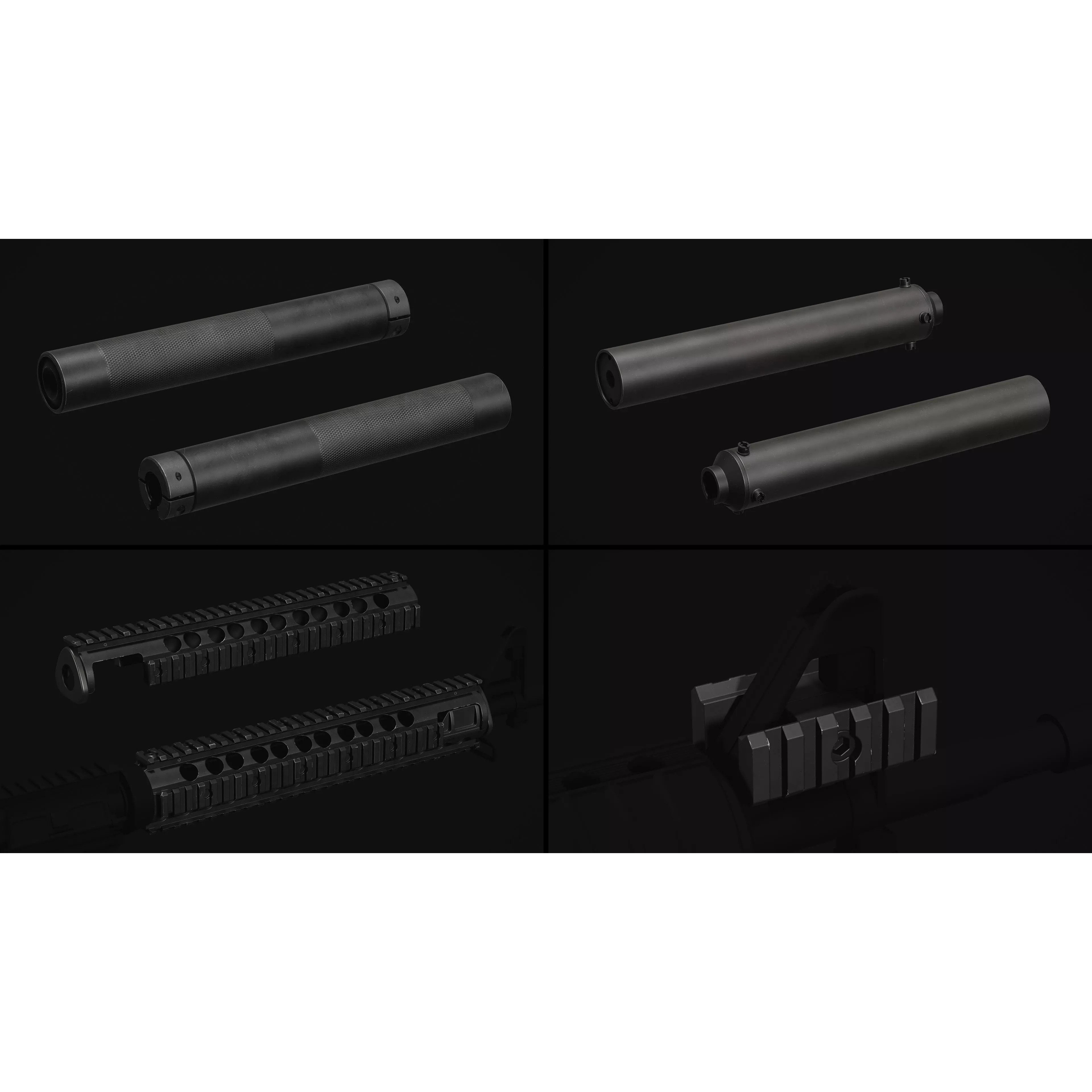 M4-AR15 Rifle - Low-Poly Game-Ready 3D Model - View 36