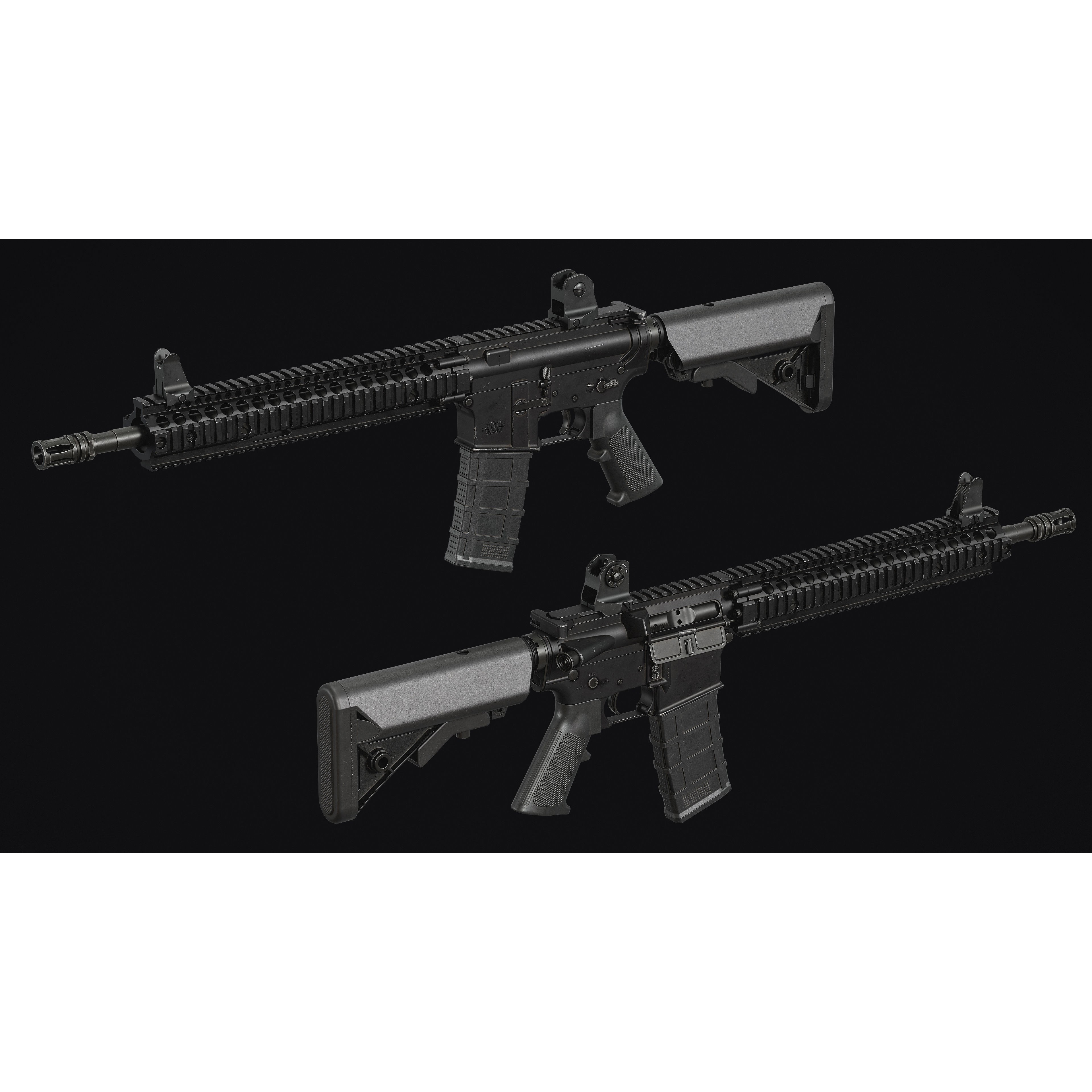 M4-AR15 Rifle - Low-Poly Game-Ready 3D Model - View 5