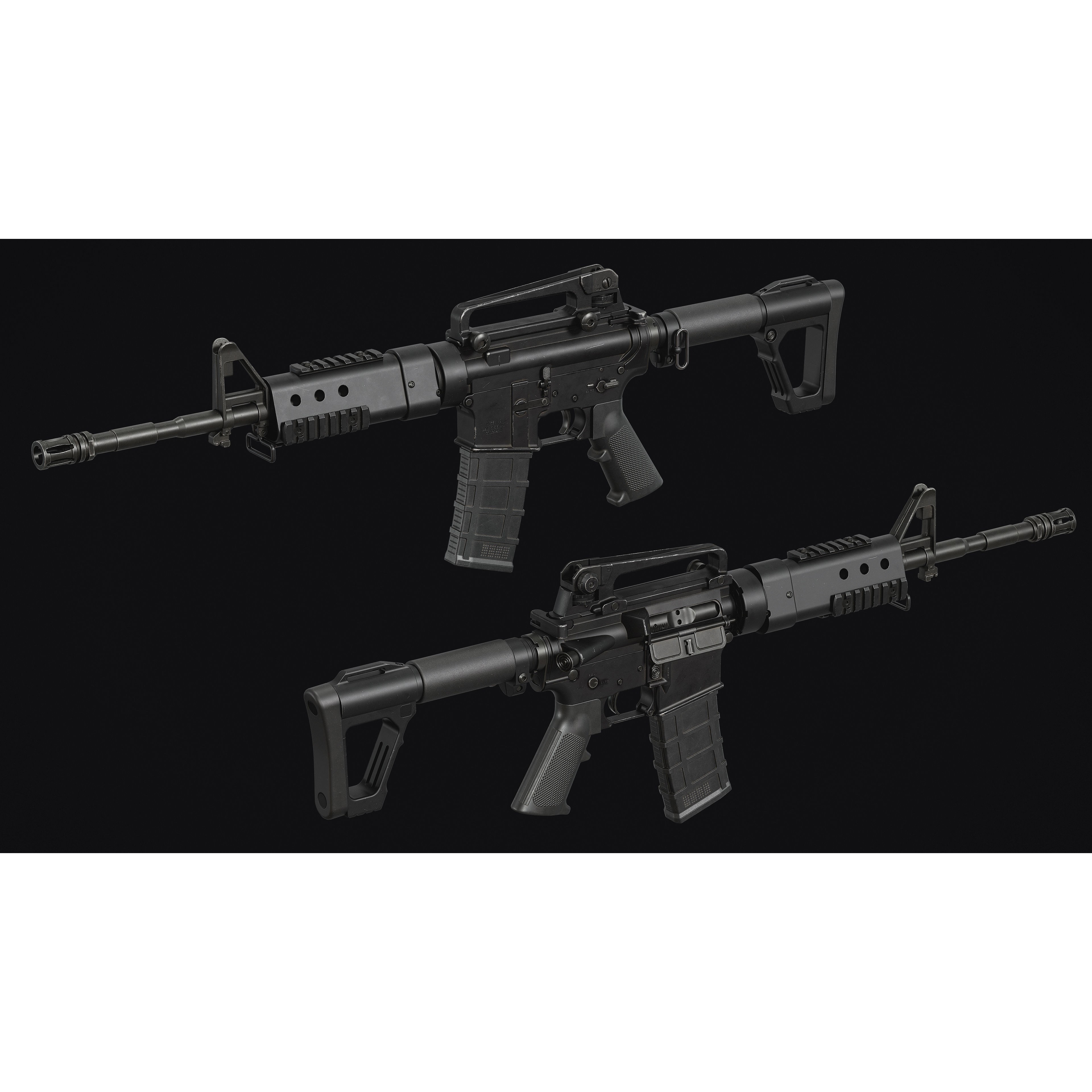 M4-AR15 Rifle - Low-Poly Game-Ready 3D Model - View 6