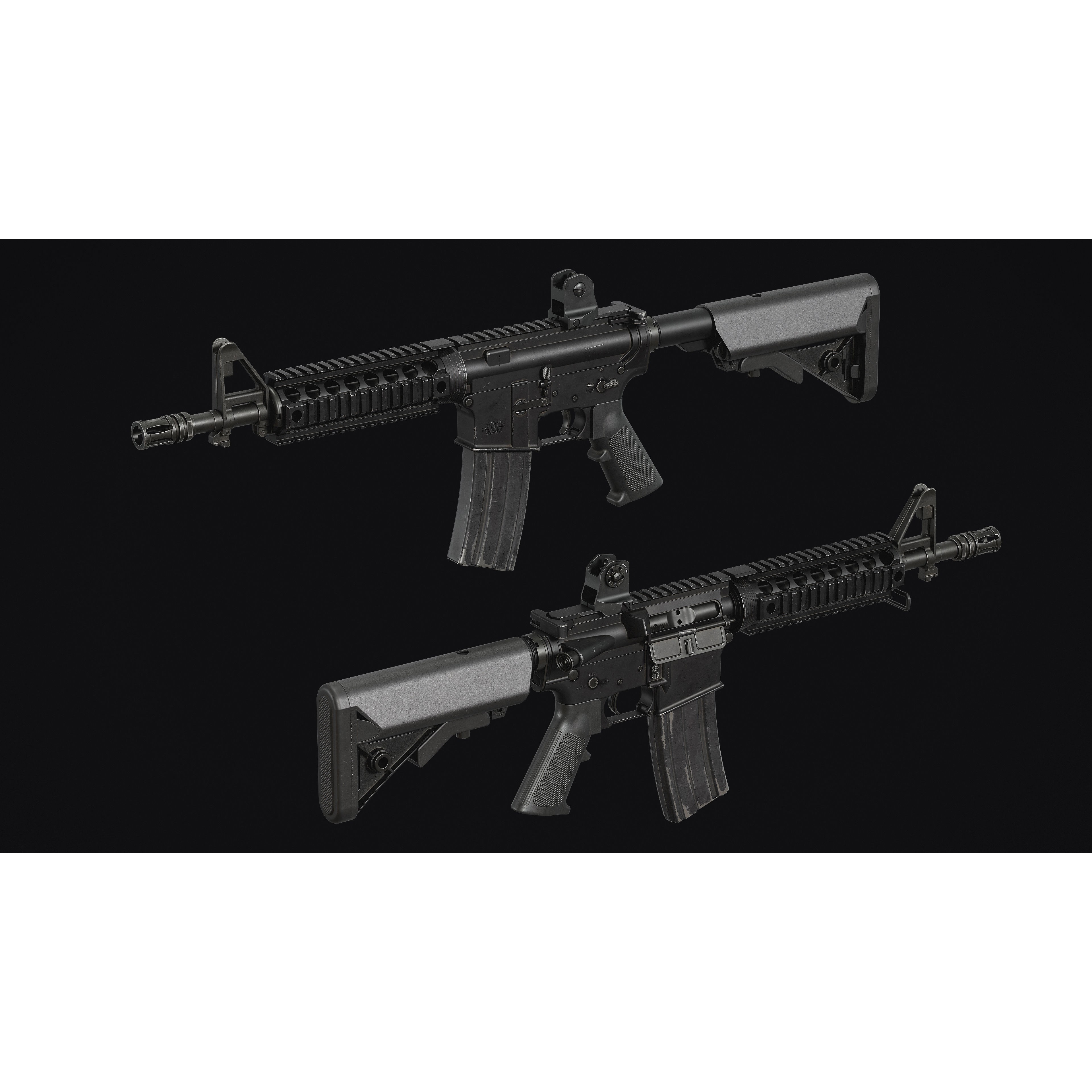 M4-AR15 Rifle - Low-Poly Game-Ready 3D Model - View 7