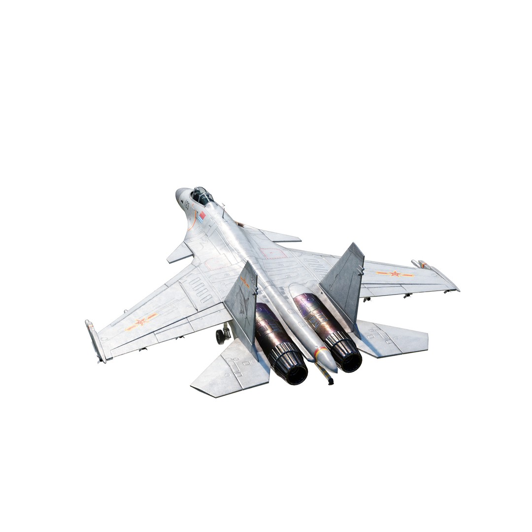 Shenyang J-15 Flying Shark 3D Model – Low Poly Military Aircraft, FBX - View 11
