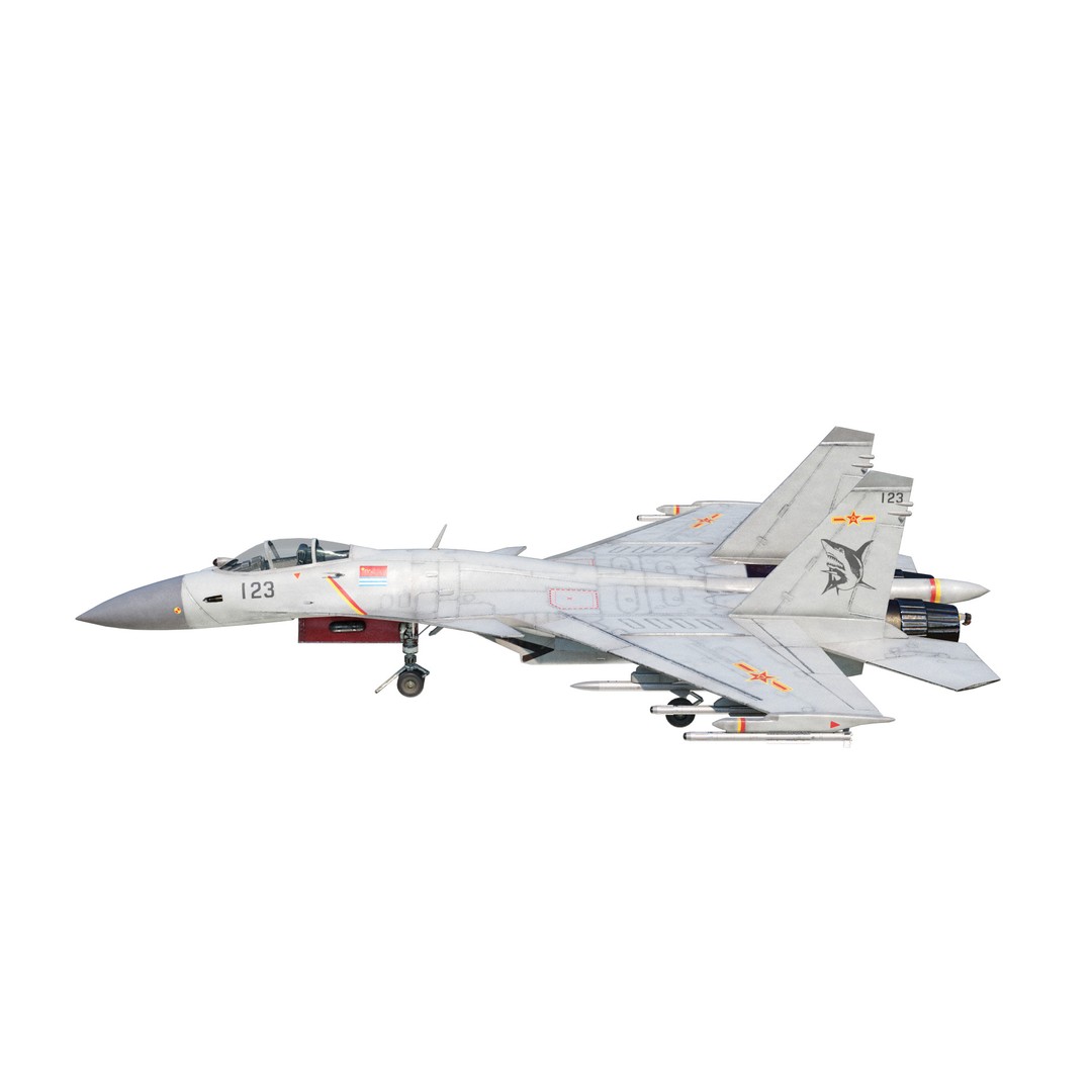 Shenyang J-15 Flying Shark 3D Model – Low Poly Military Aircraft, FBX - View 14