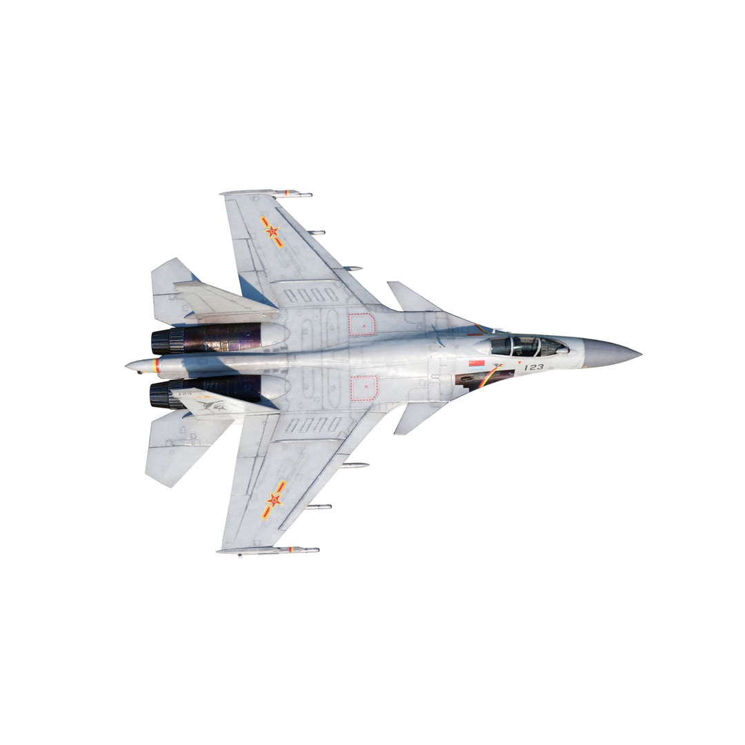Shenyang J-15 Flying Shark 3D Model – Low Poly Military Aircraft, FBX - View 16