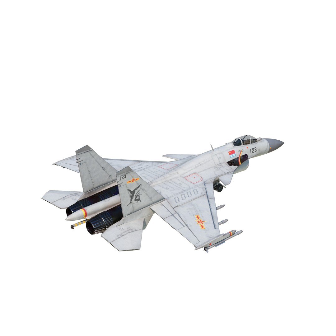 Shenyang J-15 Flying Shark 3D Model – Low Poly Military Aircraft, FBX - View 3