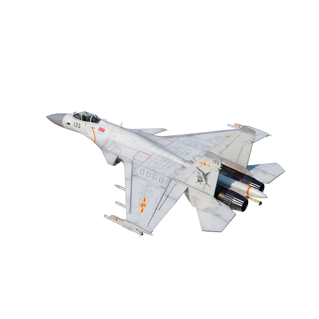 Shenyang J-15 Flying Shark 3D Model – Low Poly Military Aircraft, FBX - View 5