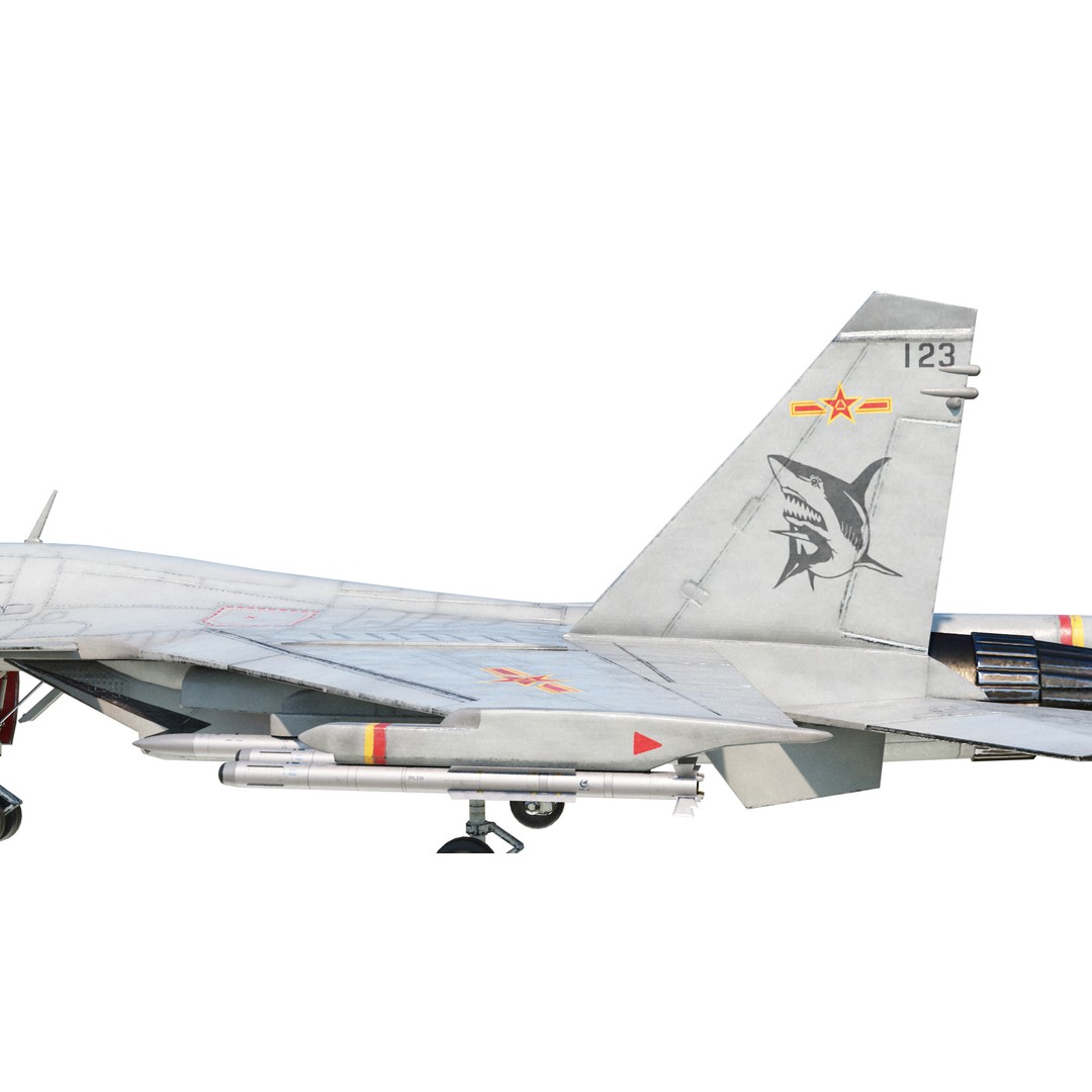 Shenyang J-15 Flying Shark 3D Model – Low Poly Military Aircraft, FBX - View 9