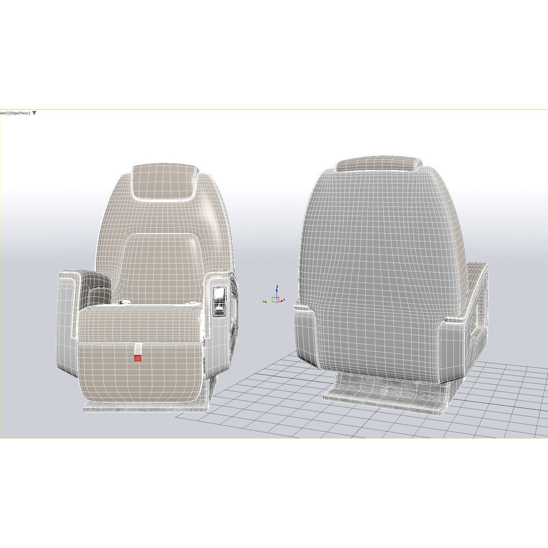 Jet Seat 3D Model – High Poly Textured Aircraft Seat, FBX & OBJ