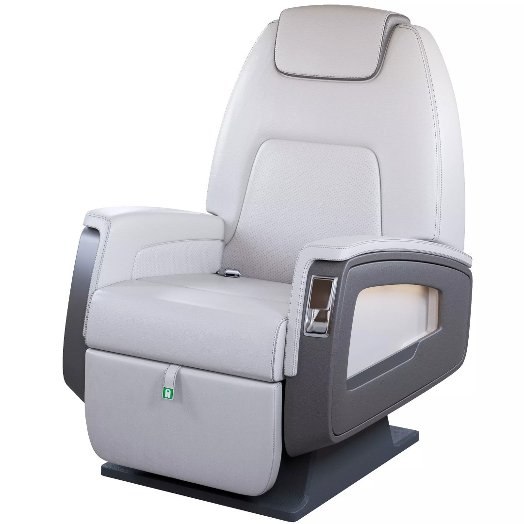 Jet Seat 3D Model – High Poly Textured Aircraft Seat, FBX & OBJ - View 2