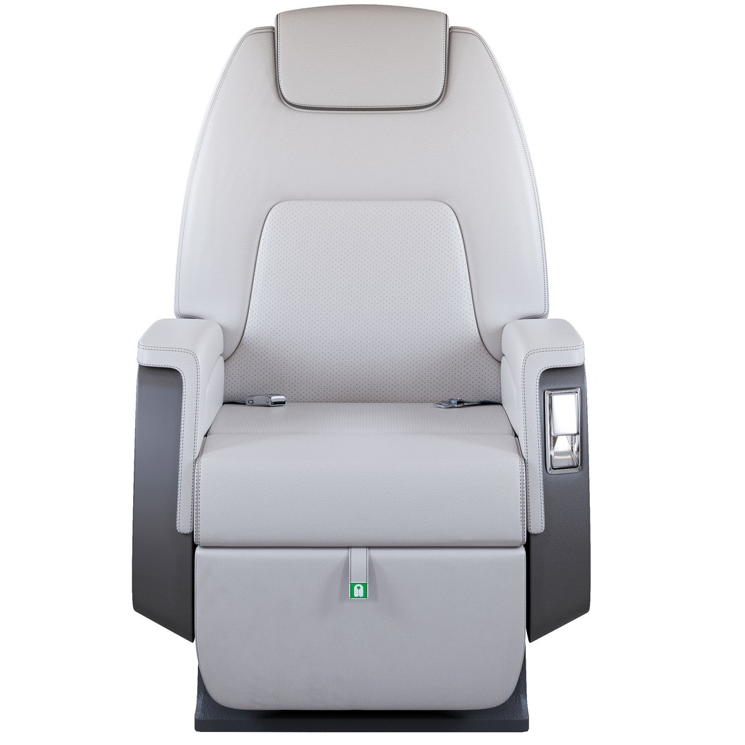 Jet Seat 3D Model – High Poly Textured Aircraft Seat, FBX & OBJ - View 4
