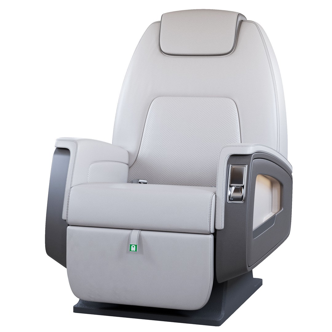 Jet Seat 3D Model – High Poly Textured Aircraft Seat, FBX & OBJ - View 8