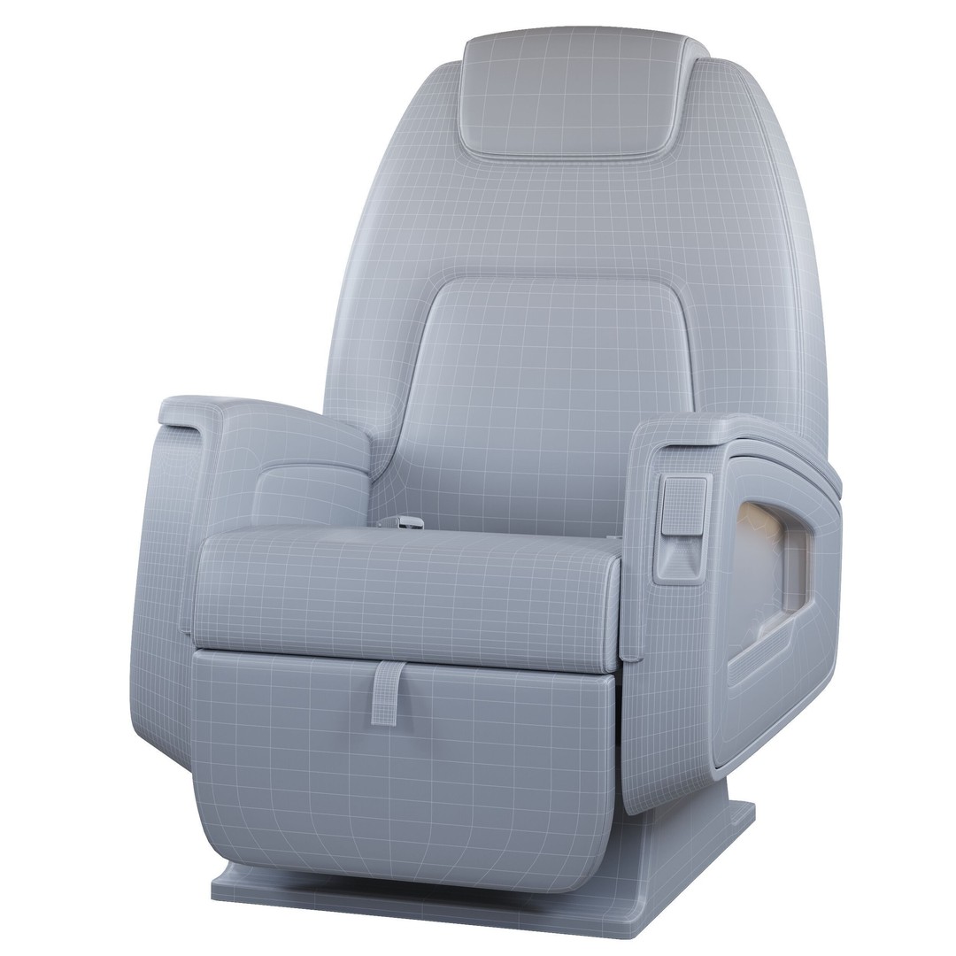 Jet Seat 3D Model – High Poly Textured Aircraft Seat, FBX & OBJ - View 9