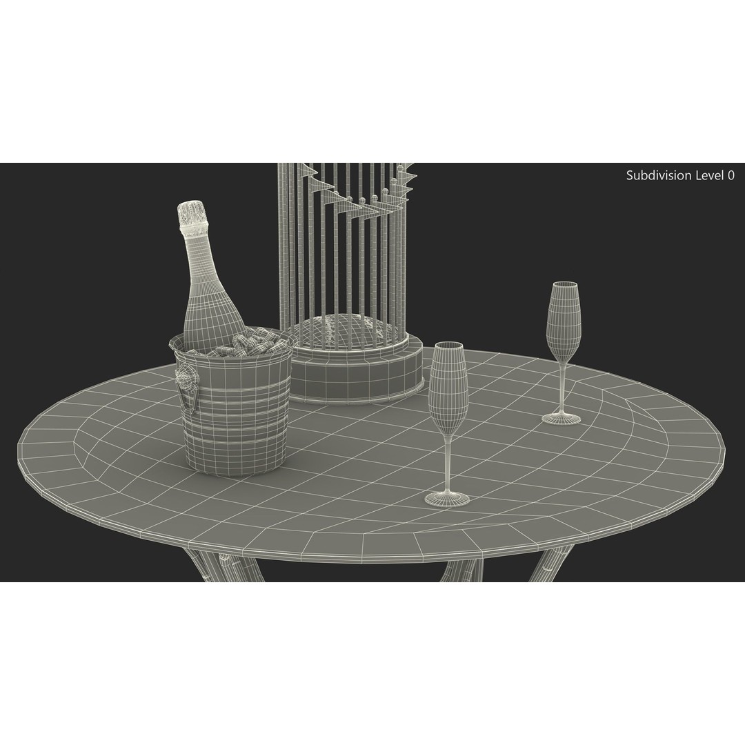 Baseball World Series Trophy 3D Model – PBR Textured Asset, FBX, OBJ - View 21