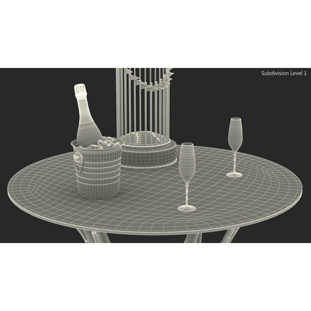 Baseball World Series Trophy 3D Model – PBR Textured Asset, FBX, OBJ - View 22