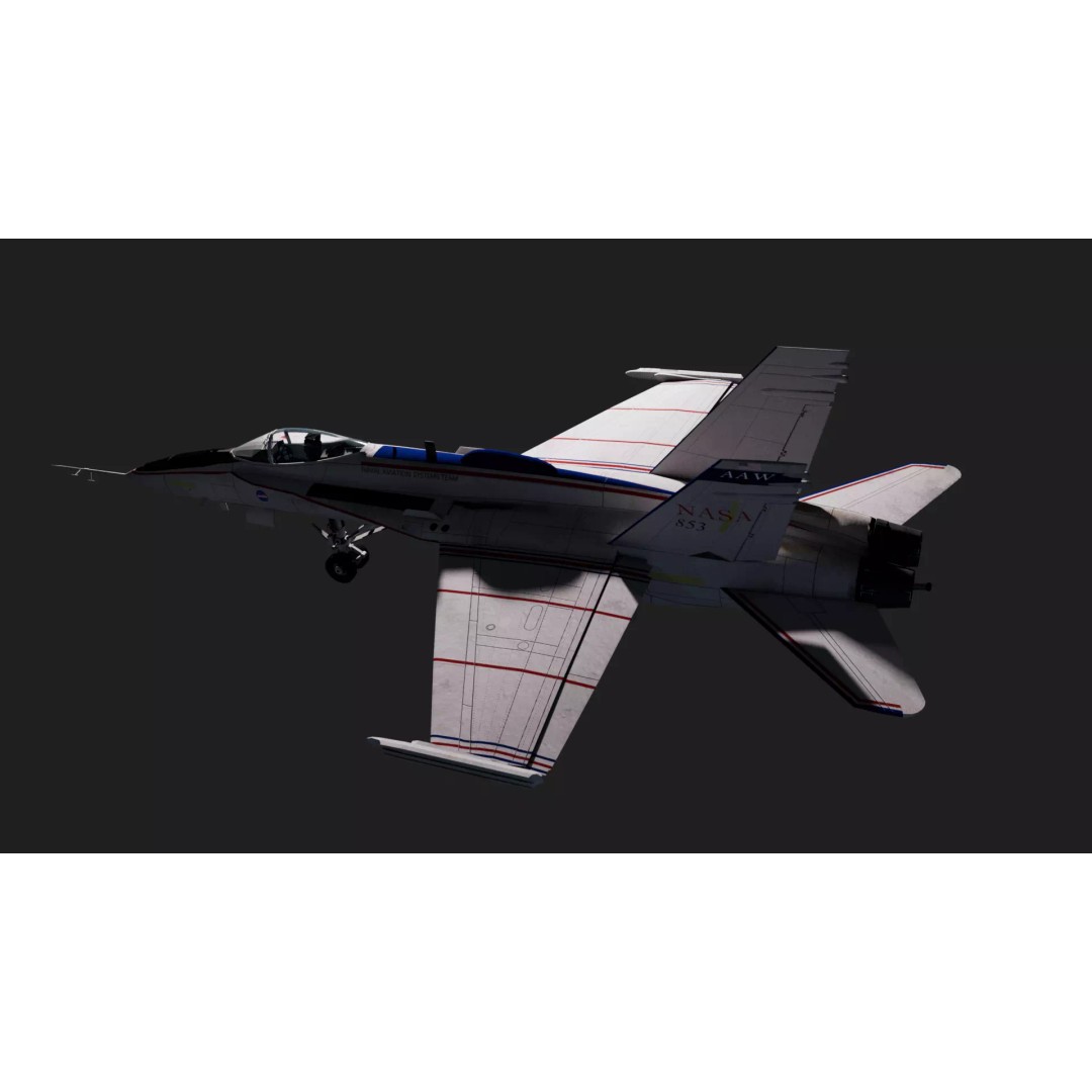 Boeing X-53 Active Aeroelastic Wing 3D Model – Low Poly Aircraft, FBX, OBJ - View 10