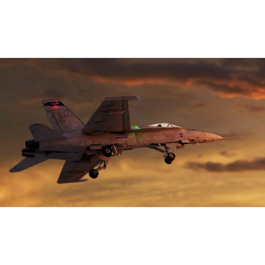 Boeing X-53 Active Aeroelastic Wing 3D Model – Low Poly Aircraft, FBX, OBJ - View 14