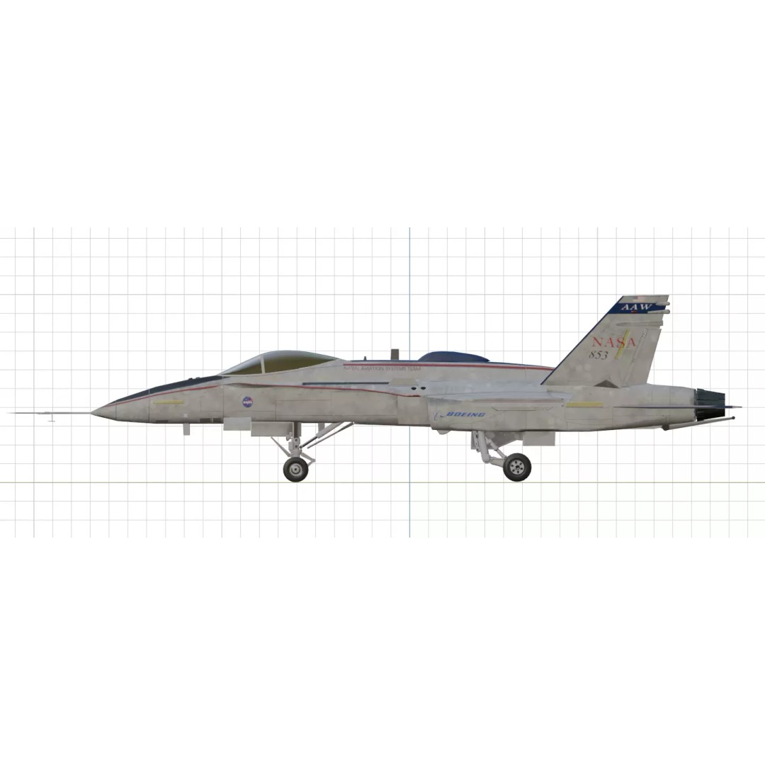 Boeing X-53 Active Aeroelastic Wing 3D Model – Low Poly Aircraft, FBX, OBJ - View 21