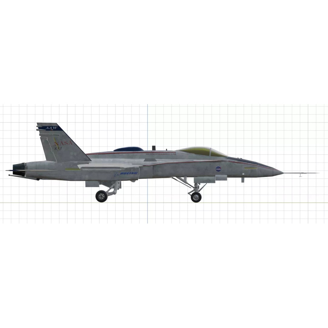 Boeing X-53 Active Aeroelastic Wing 3D Model – Low Poly Aircraft, FBX, OBJ - View 22
