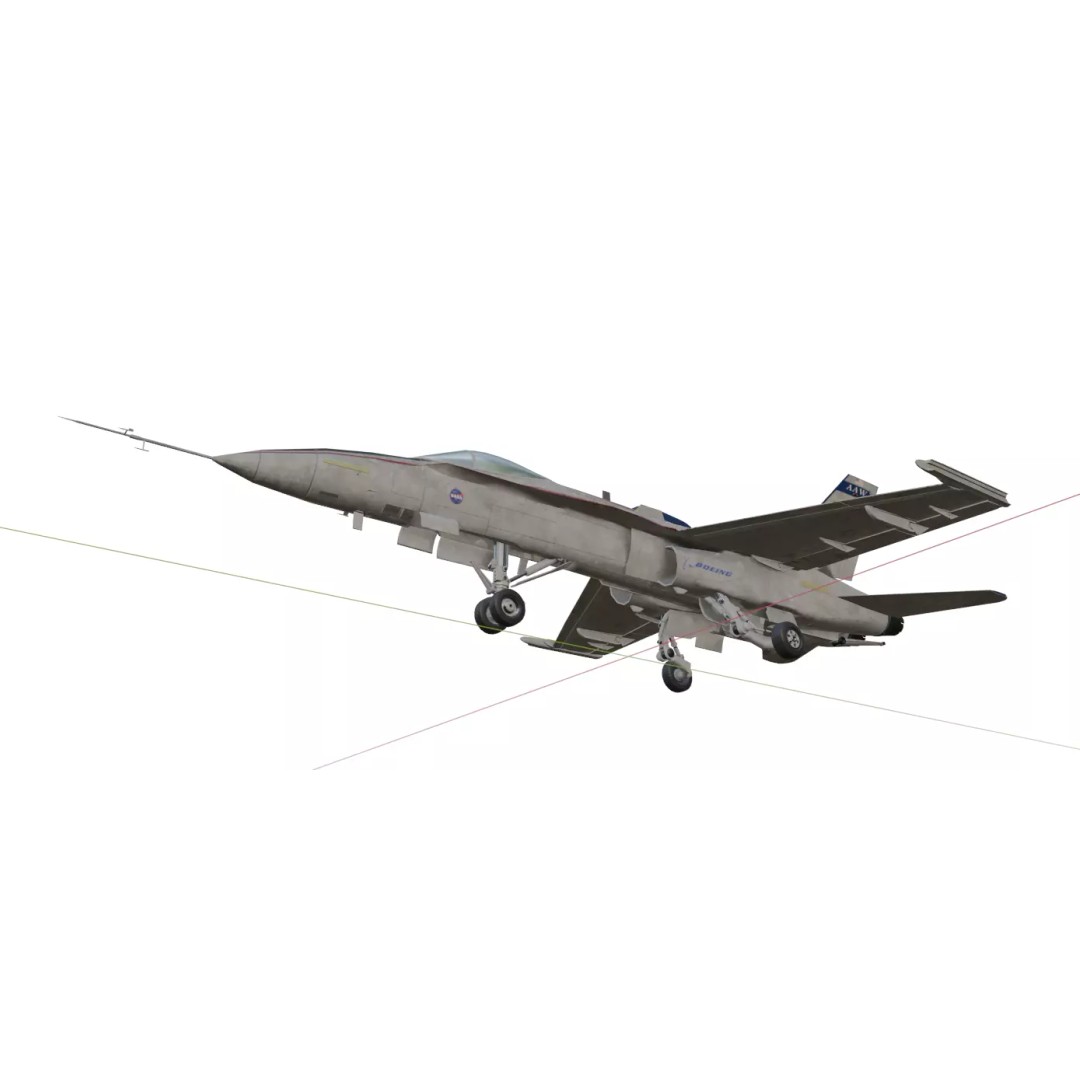 Boeing X-53 Active Aeroelastic Wing 3D Model – Low Poly Aircraft, FBX, OBJ - View 27