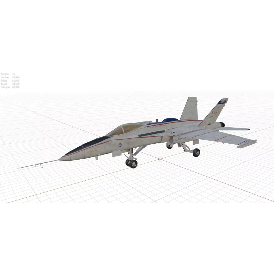 Boeing X-53 Active Aeroelastic Wing 3D Model – Low Poly Aircraft, FBX, OBJ - View 28