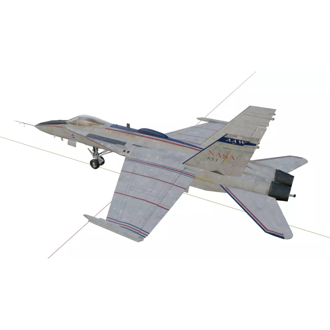 Boeing X-53 Active Aeroelastic Wing 3D Model – Low Poly Aircraft, FBX, OBJ - View 35