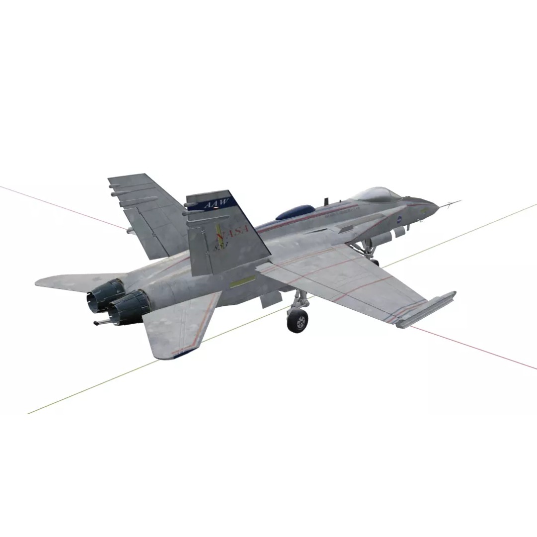 Boeing X-53 Active Aeroelastic Wing 3D Model – Low Poly Aircraft, FBX, OBJ - View 36