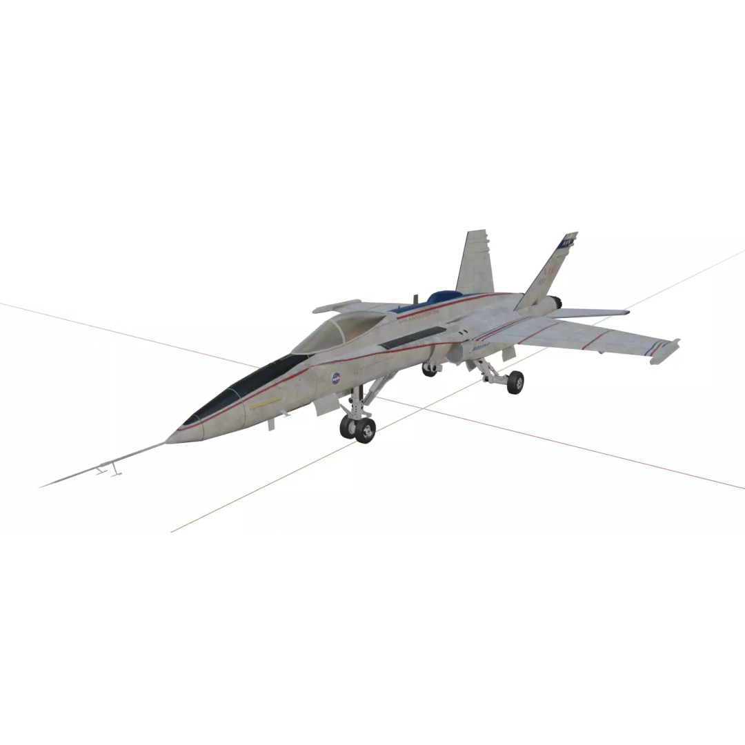 Boeing X-53 Active Aeroelastic Wing 3D Model – Low Poly Aircraft, FBX, OBJ - View 37