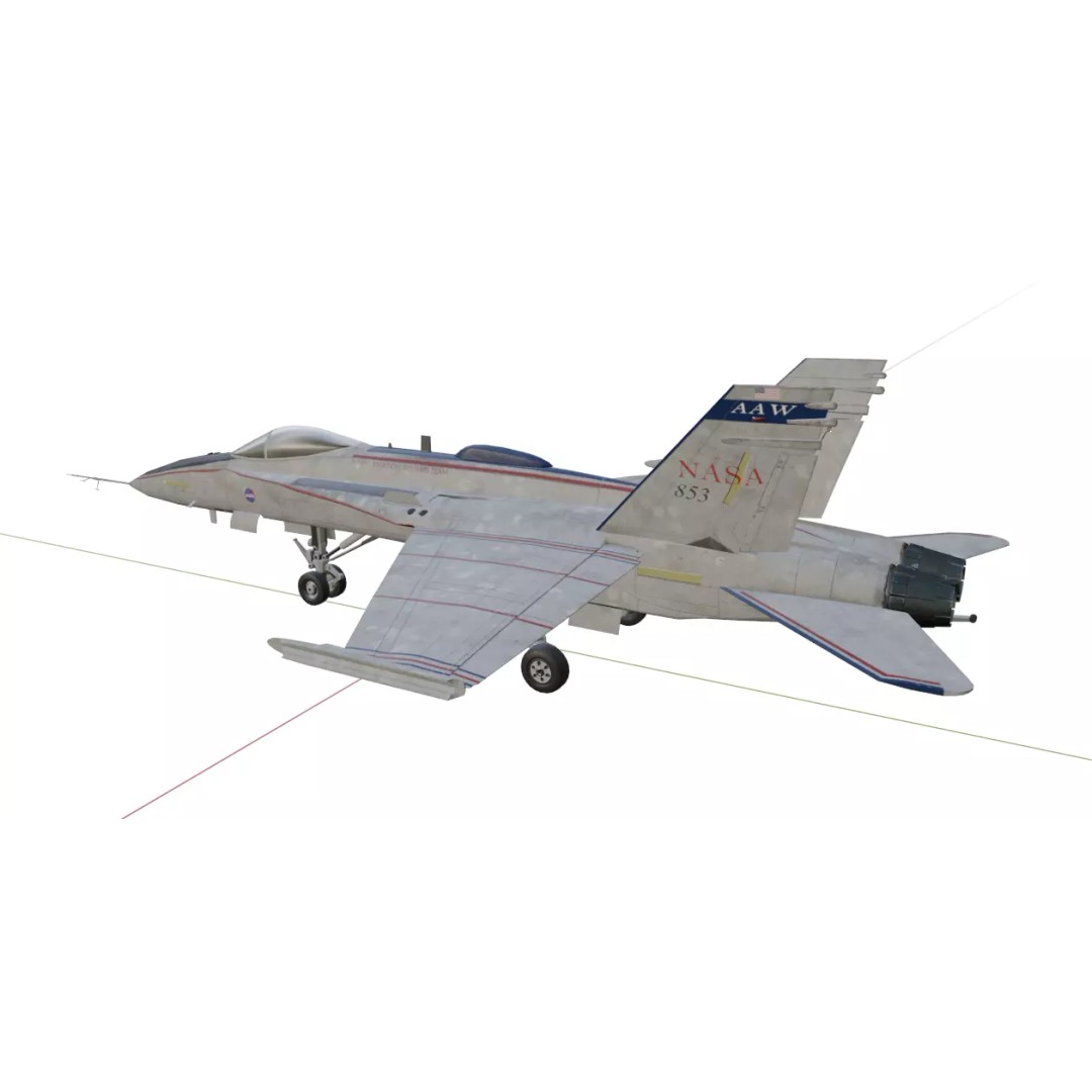 Boeing X-53 Active Aeroelastic Wing 3D Model – Low Poly Aircraft, FBX, OBJ - View 38