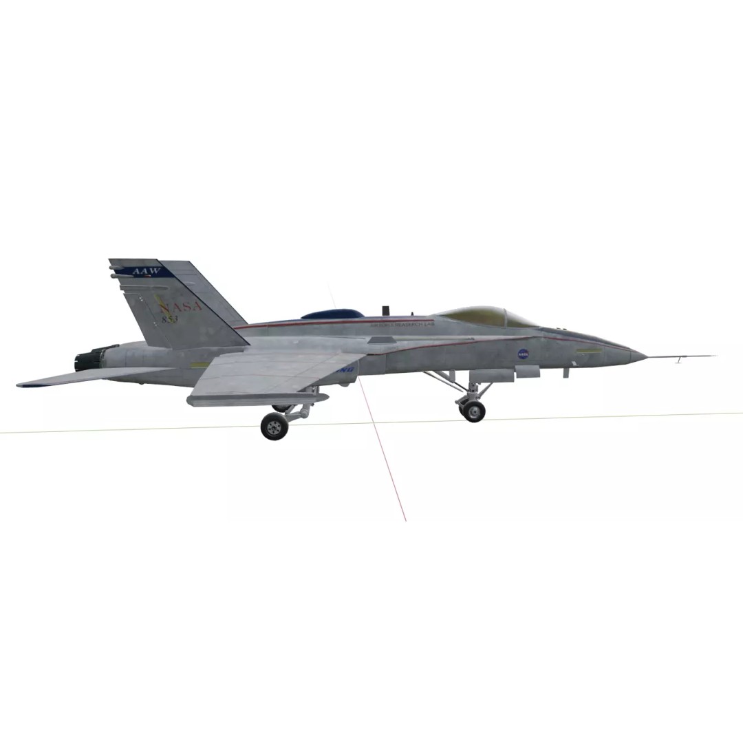 Boeing X-53 Active Aeroelastic Wing 3D Model – Low Poly Aircraft, FBX, OBJ - View 40