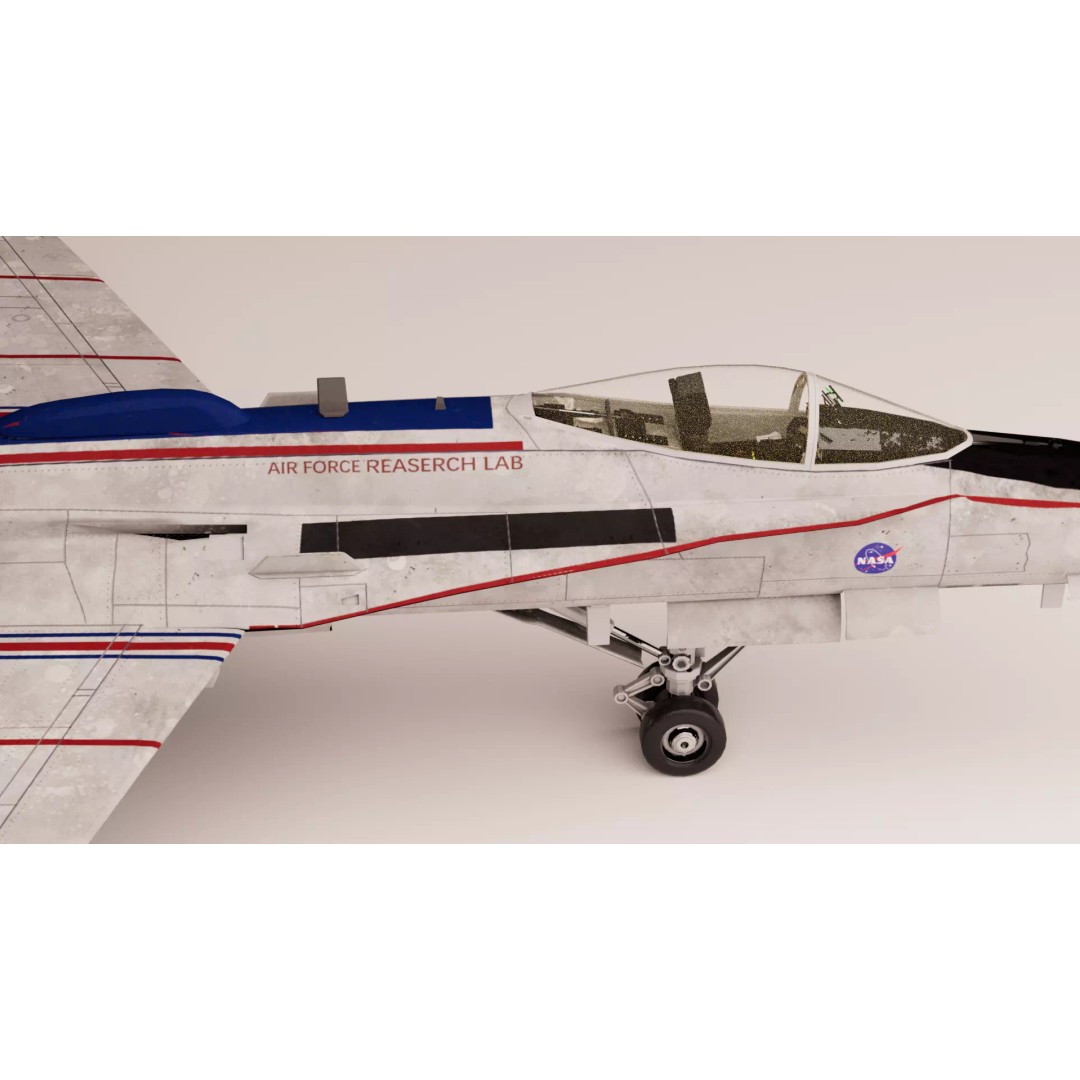 Boeing X-53 Active Aeroelastic Wing 3D Model – Low Poly Aircraft, FBX, OBJ - View 5