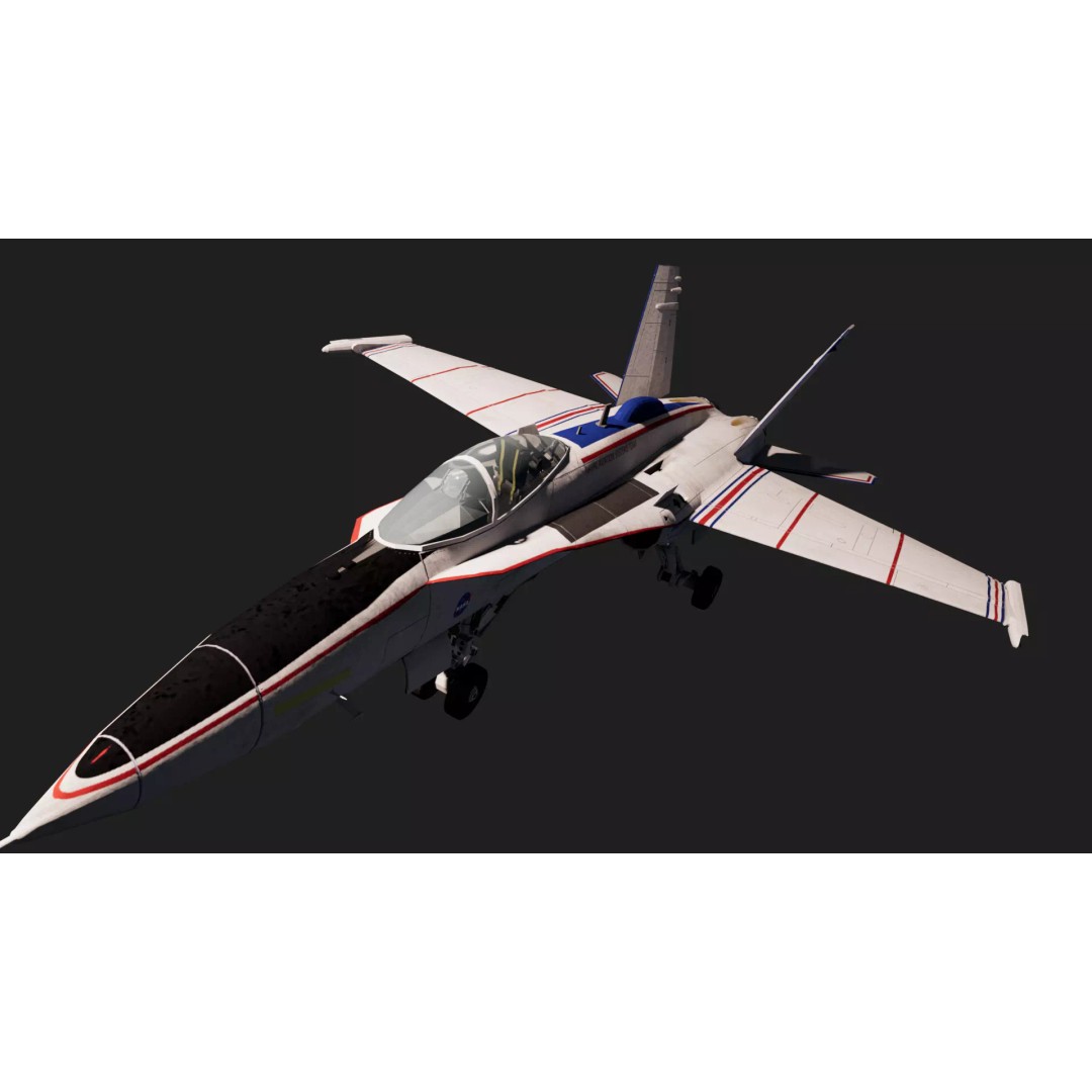 Boeing X-53 Active Aeroelastic Wing 3D Model – Low Poly Aircraft, FBX, OBJ - View 9