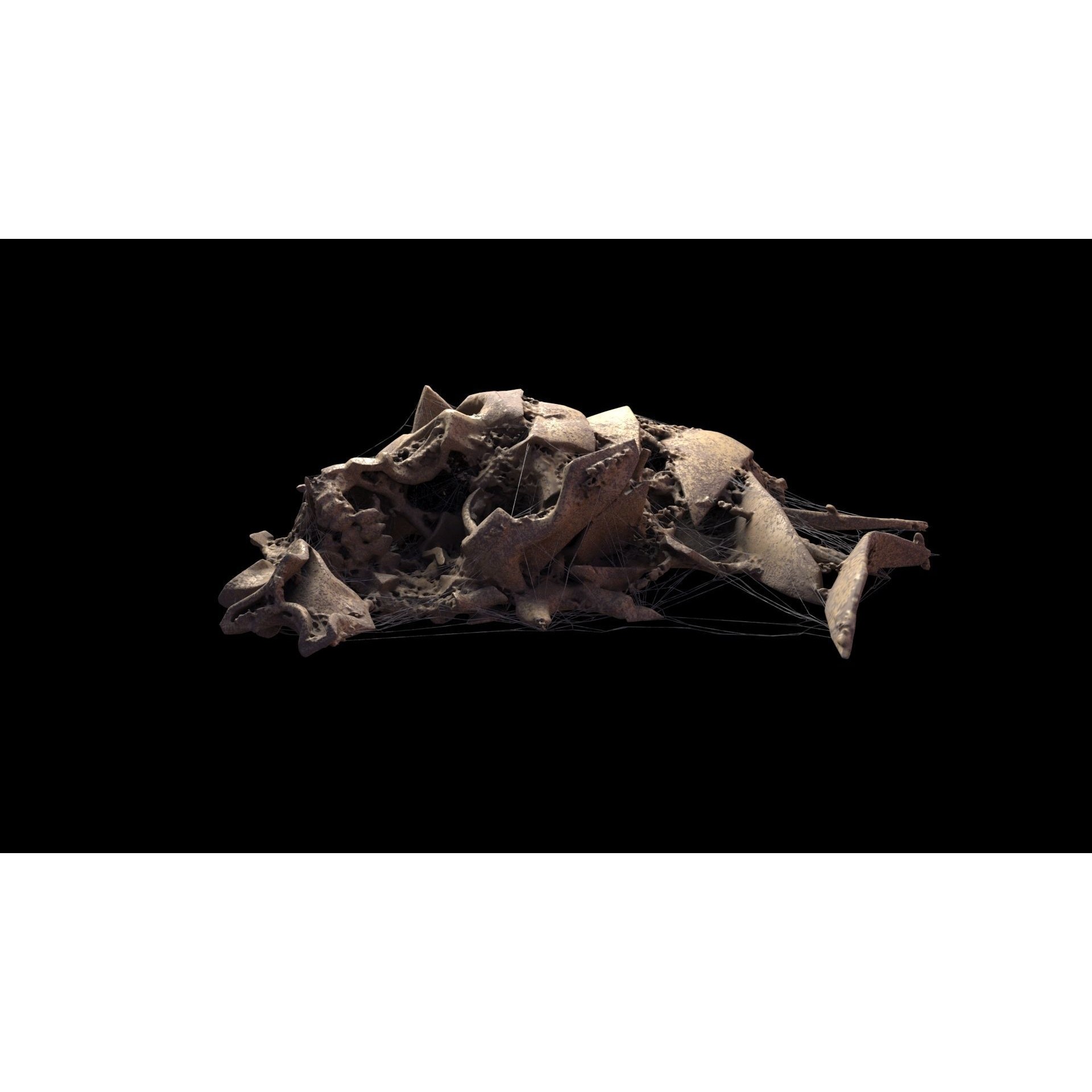 Broken Skulls with Spider Webs - Game-Ready 3D Model - View 13