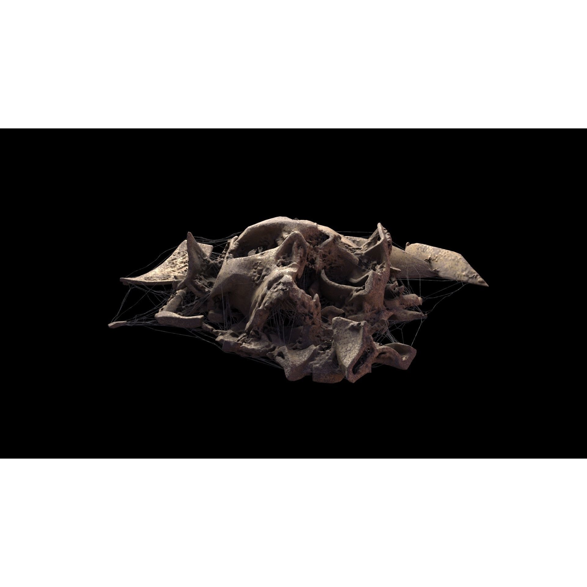 Broken Skulls with Spider Webs - Game-Ready 3D Model - View 14