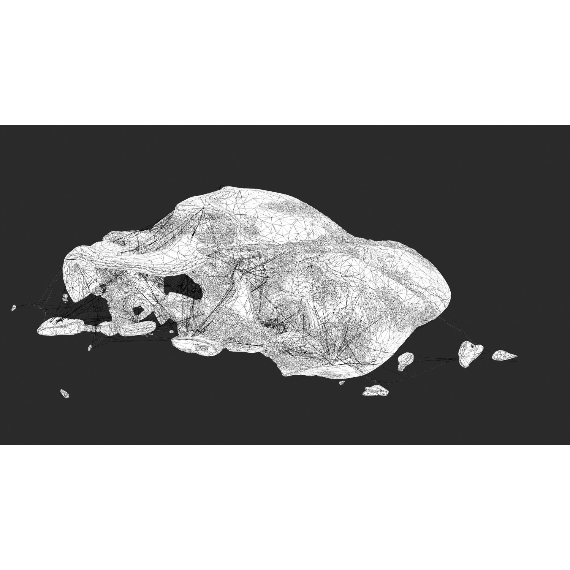 Broken Skulls with Spider Webs - Game-Ready 3D Model - View 23