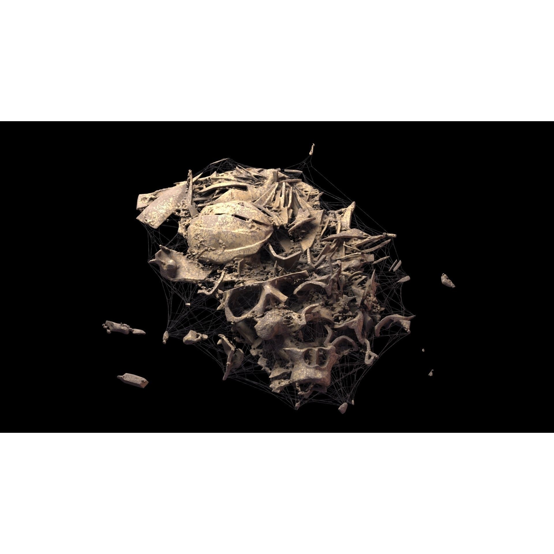 Broken Skulls with Spider Webs - Game-Ready 3D Model - View 35