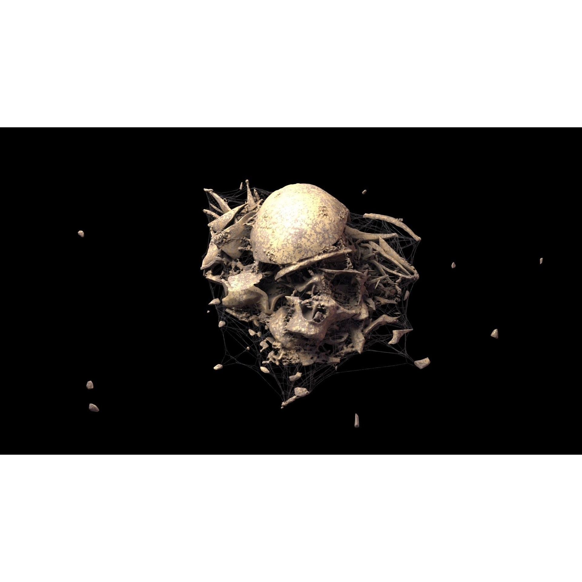 Broken Skulls with Spider Webs - Game-Ready 3D Model - View 49
